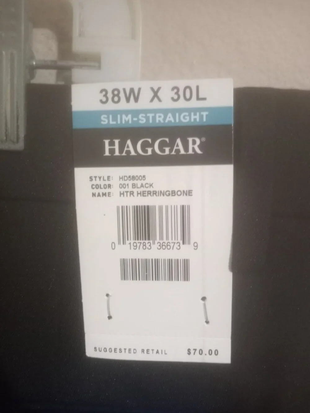 Haggar Men's All Day Comfort Slim-Straight Dress Pants 38x30 Black NWT MSRP $70 - Picture 5 of 10